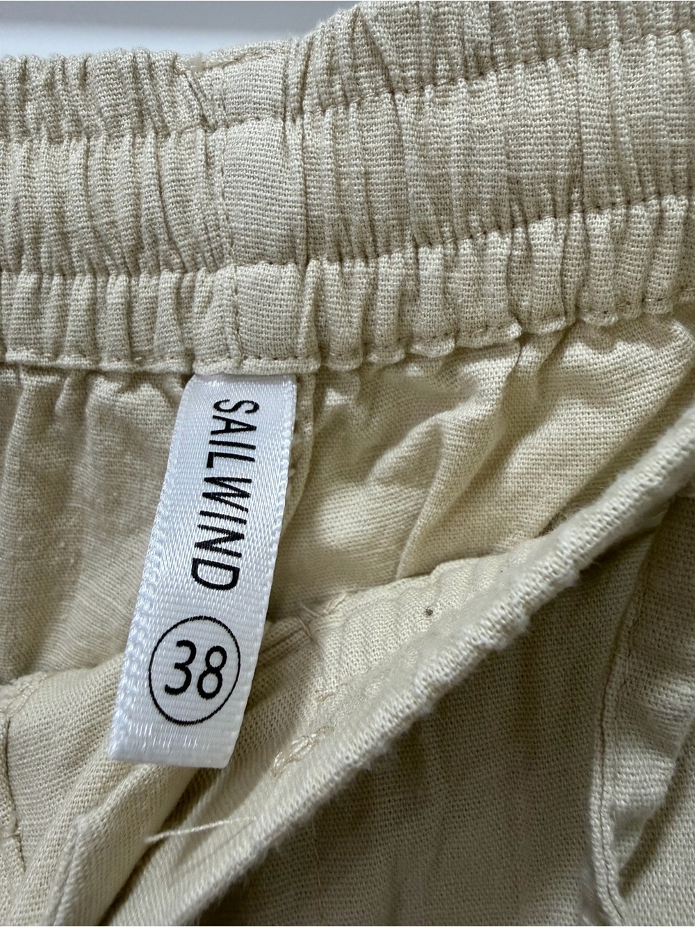 Sailwind Women’s Preppy Flowy Lightweight Linen-Blend Drawstring Pants - Beige - Picture 4 of 6